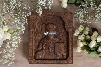 Резная икона Святого Николая Чудотворца мини